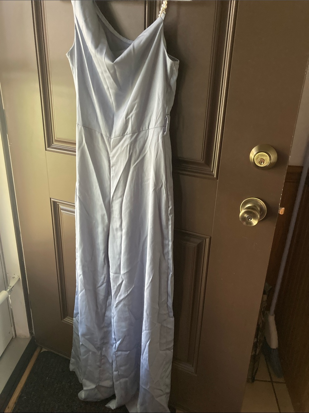 Cider Light Blue Cowl Neck Maxi Dress